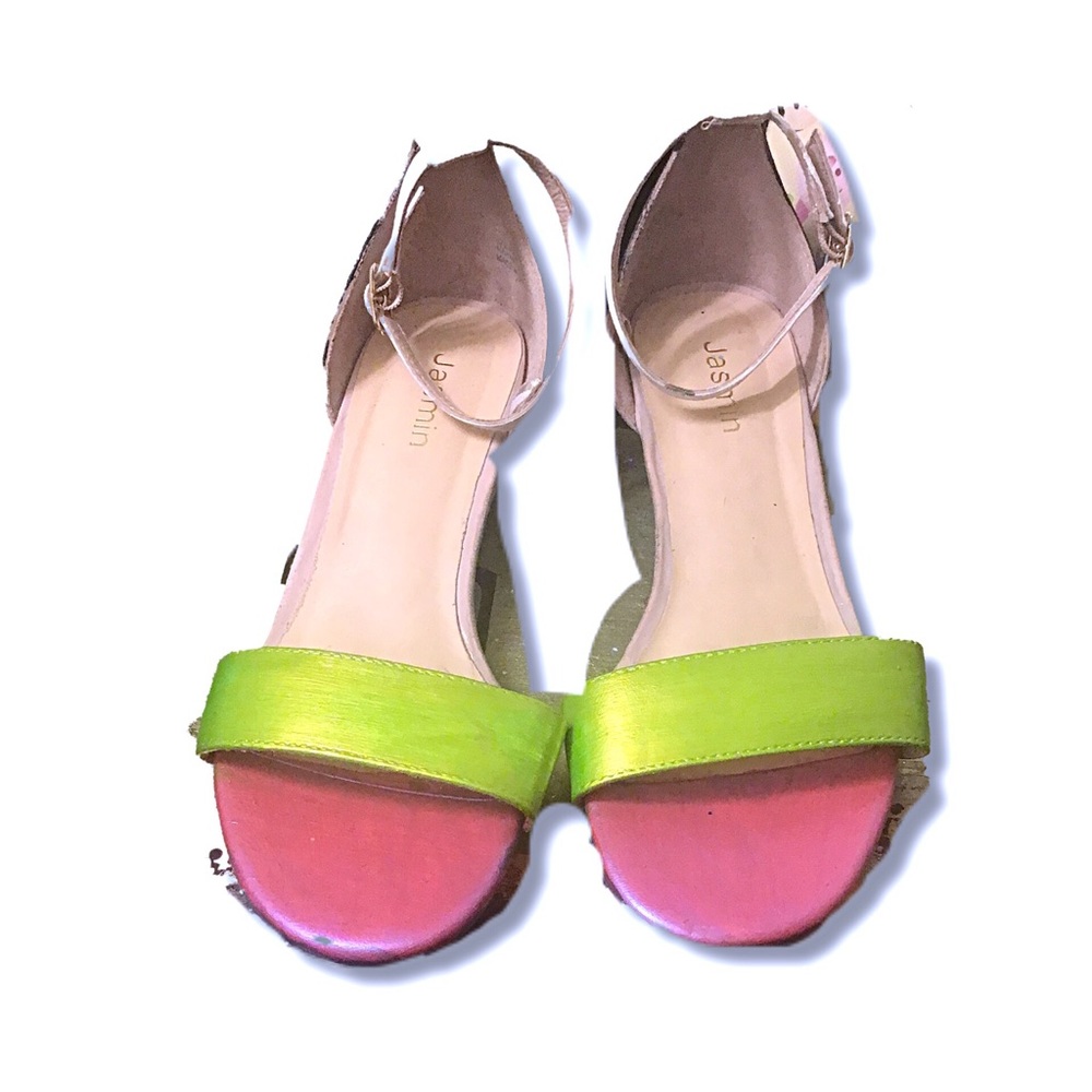 Neon Color Block Clear Heels - Picture 4 of 5